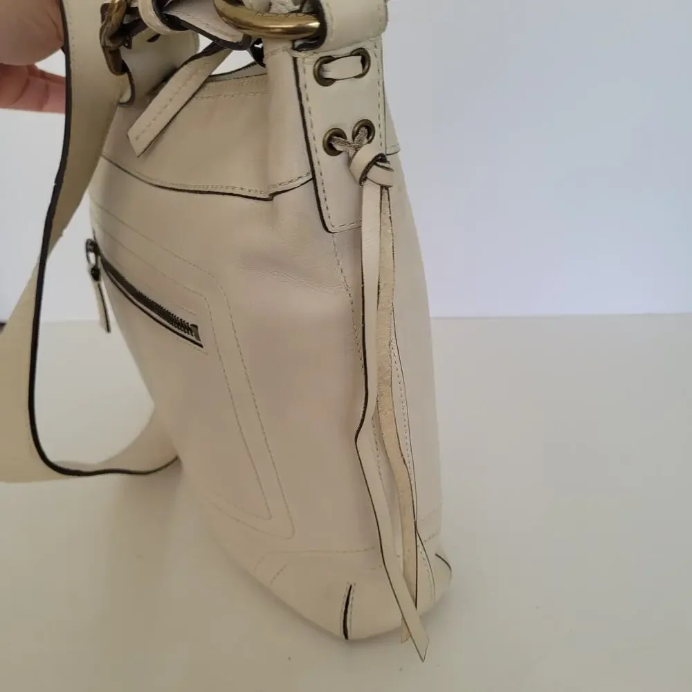 COACH CHELSEA Convertible Shoulder Bag 10399 White Ivory Western Medium Leather